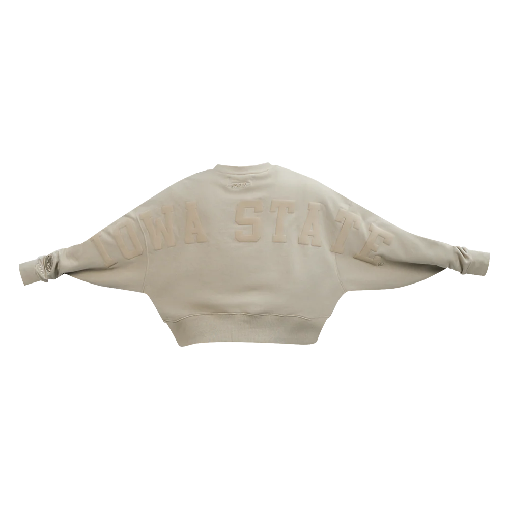 COLLEGE IOWA STATE UNIVERSITY WINGSPAN WOMEN'S FLC CREWNECK (TAUPE) - Image 5
