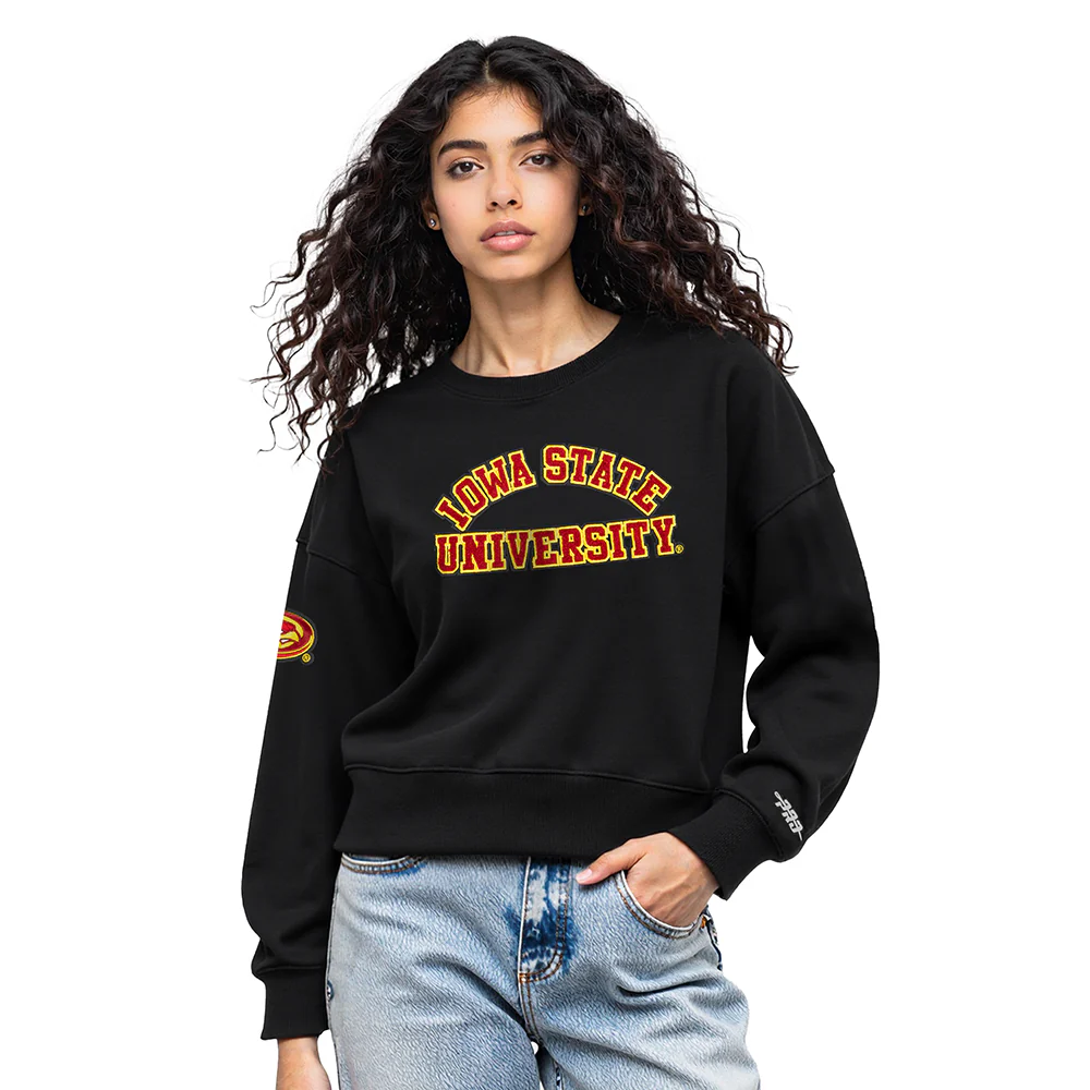 COLLEGE IOWA STATE UNIVERSITY COLLEGE CLASSIC ESSENTIALS WOMEN'S FLC CREWN (BLACK)