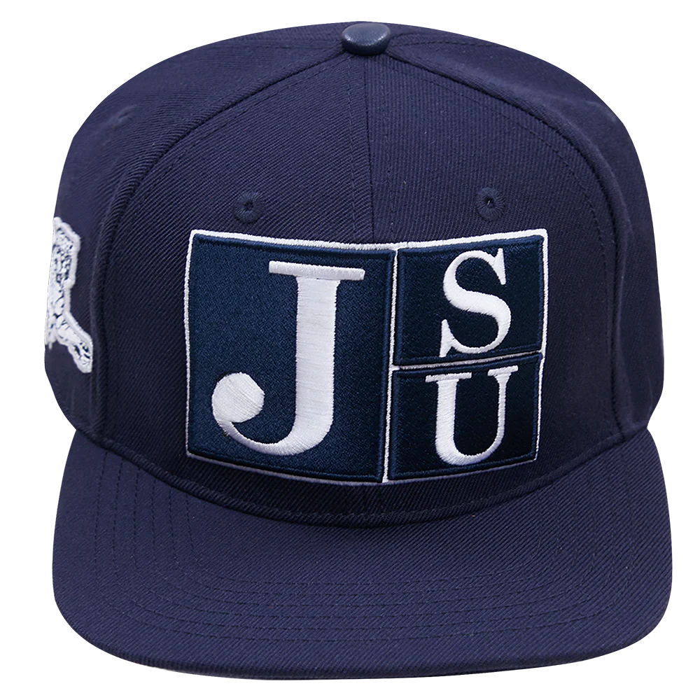 JACKSON STATE UNIVERSITY CLASSIC UNISEX STACKED LOGO WOOL SNAPBACK (MIDNIGHT NAVY)