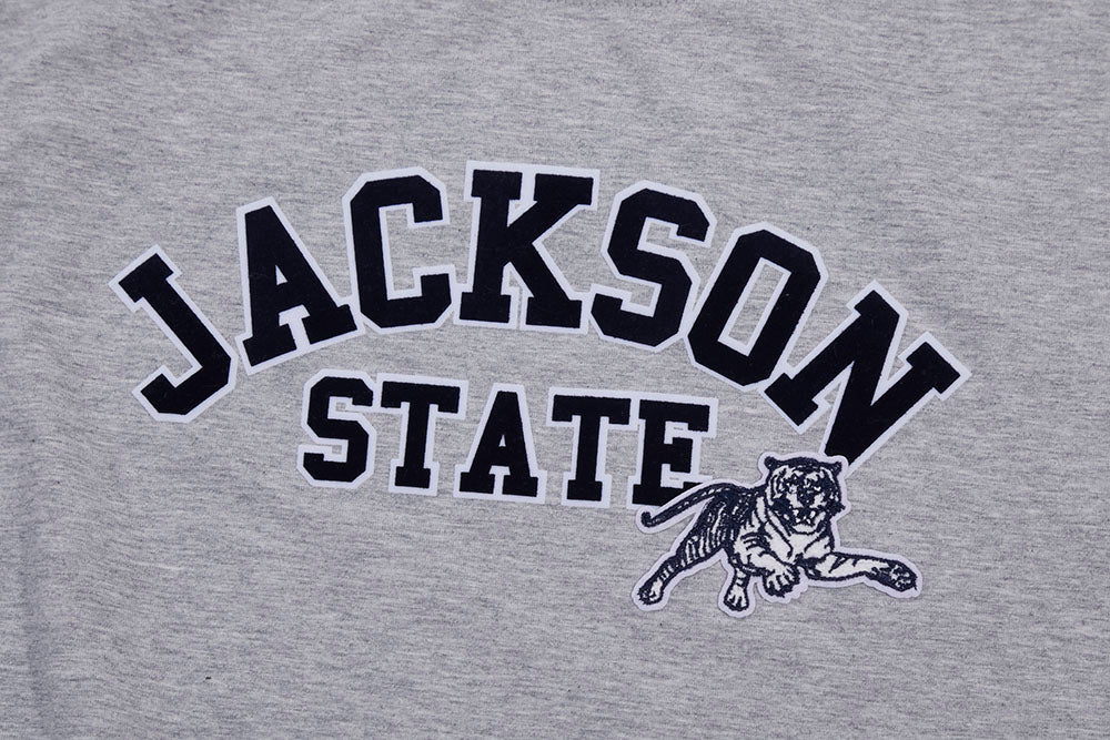 JACKSON STATE UNIVERSITY CLASSIC WOMEN'S SINGLE JERSEY BOXY TEE (HEATHER GREY) - Image 5