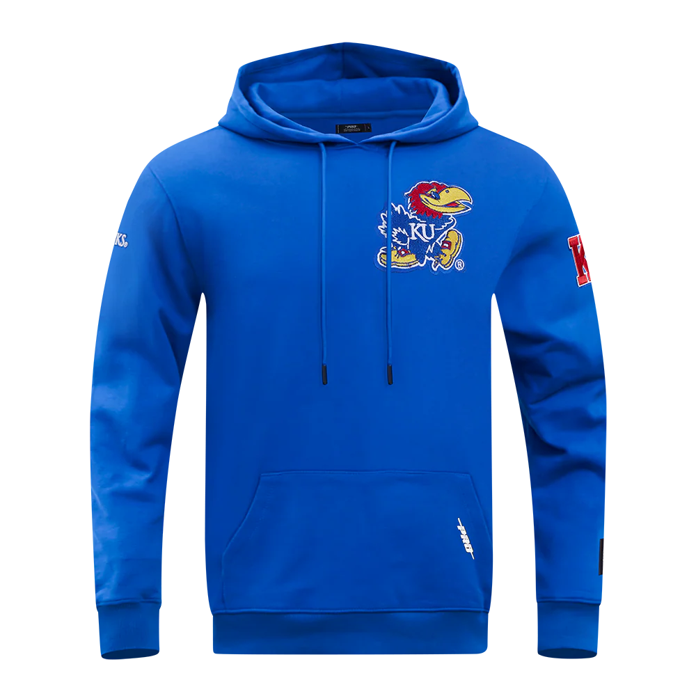 UNIVERSITY OF KANSAS CLASSIC DOUBLE KNIT PULLOVER HOODIE (ROYAL BLUE)