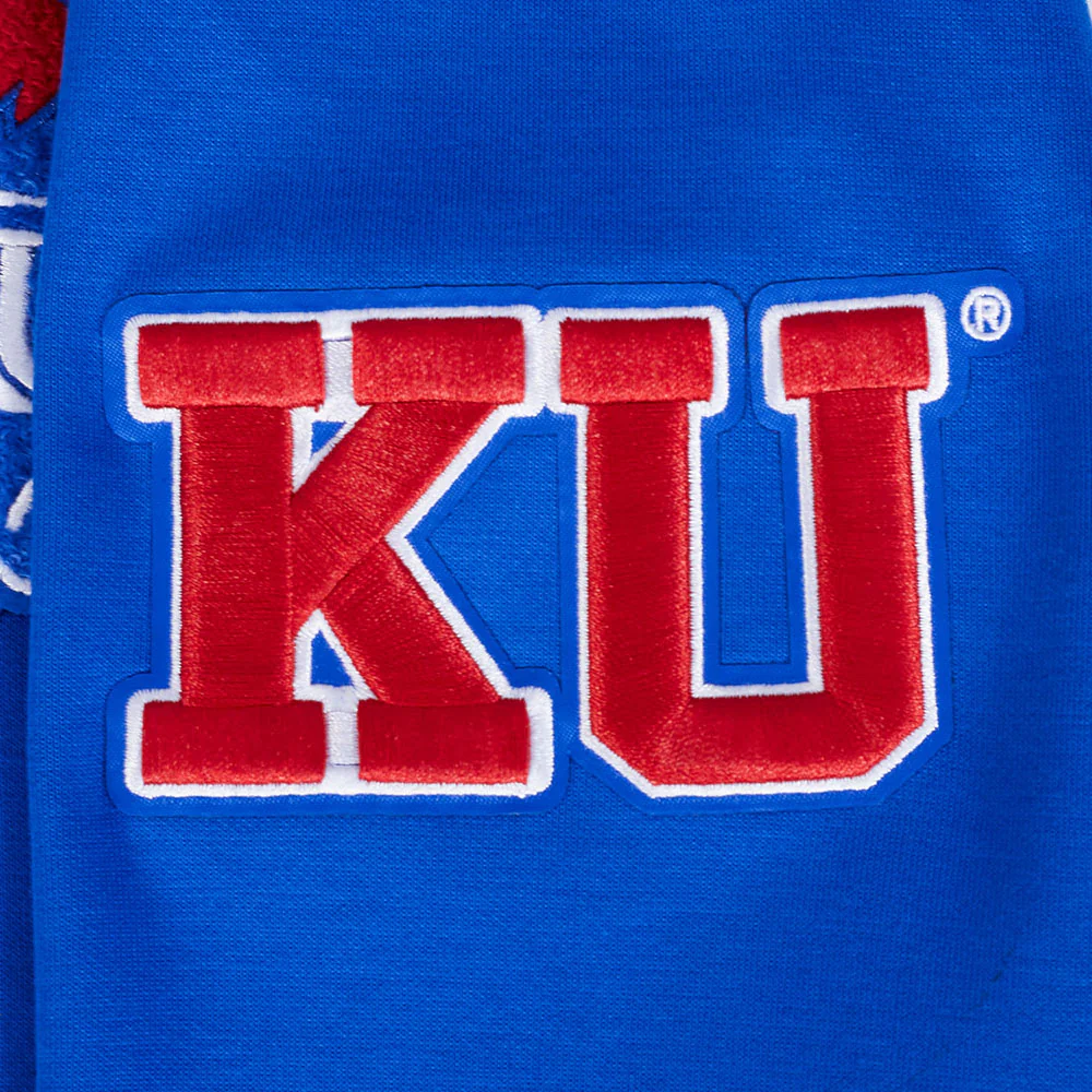 UNIVERSITY OF KANSAS CLASSIC DOUBLE KNIT PULLOVER HOODIE (ROYAL BLUE) - Image 6