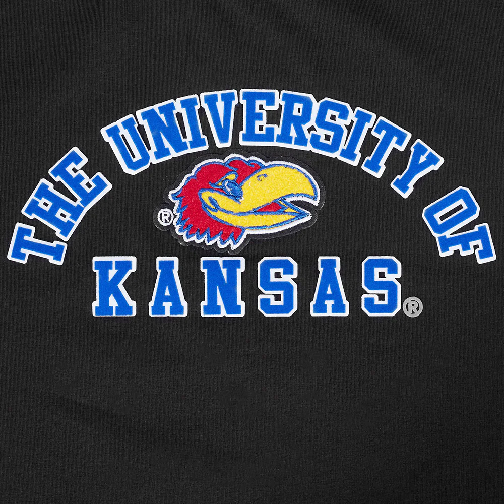UNIVERSITY OF KANSAS CLASSIC SINGLE JERSEY BOXY TEE (BLACK) - Image 5