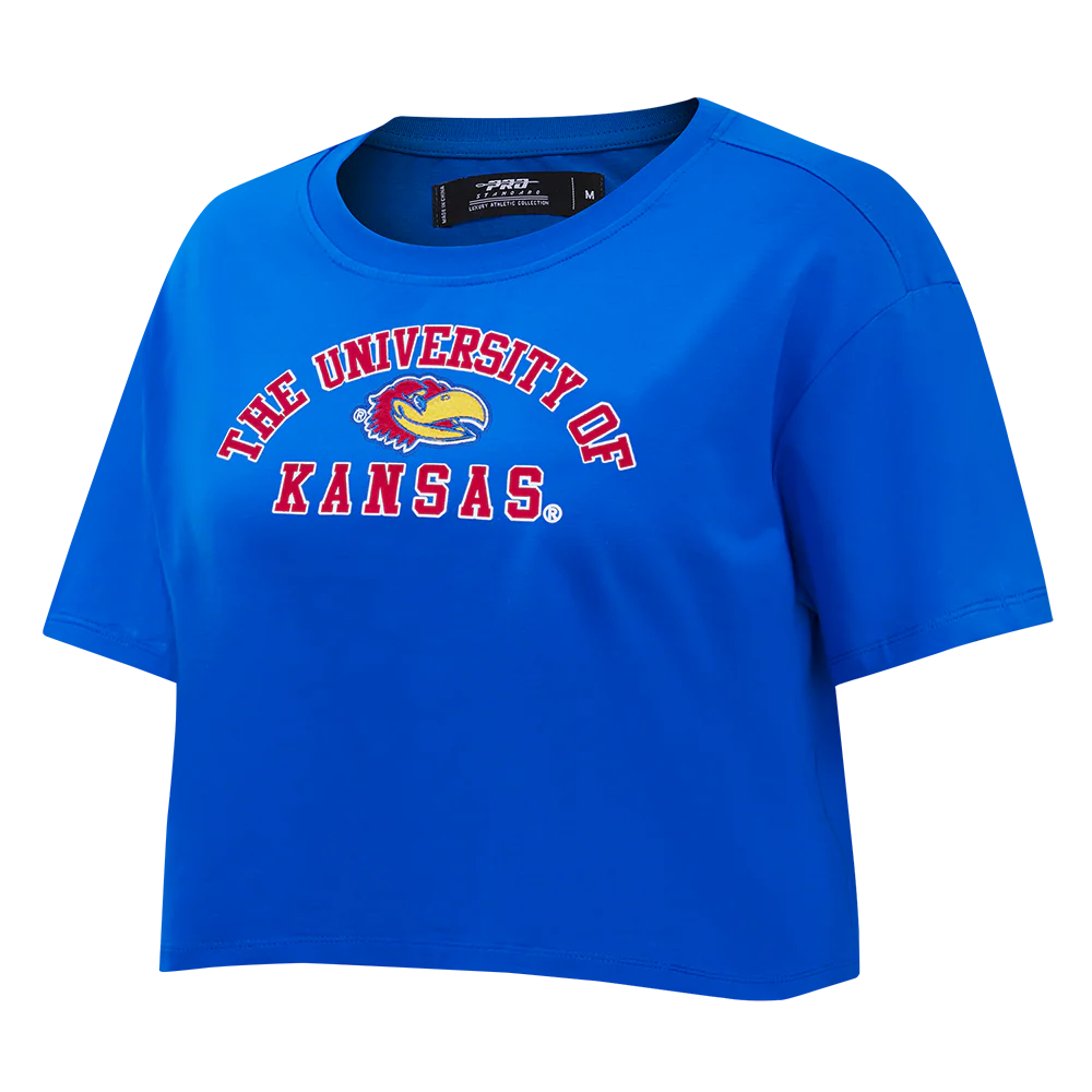 UNIVERSITY OF KANSAS CLASSIC SINGLE JERSEY BOXY TEE (ROYAL BLUE) - Image 2