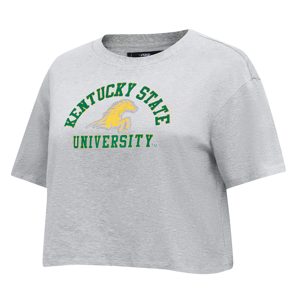 KENTUCKY STATE UNIVERSITY CLASSIC SINGLE JERSEY BOXY TEE (HEATHER GREY) - Image 2