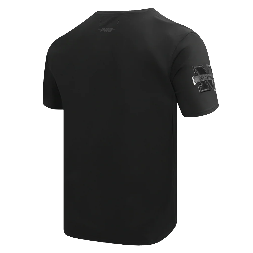 UNIVERSITY OF MICHIGAN TRIPLE BLACK MEN'S SJ TEE (BLACK) - Image 4