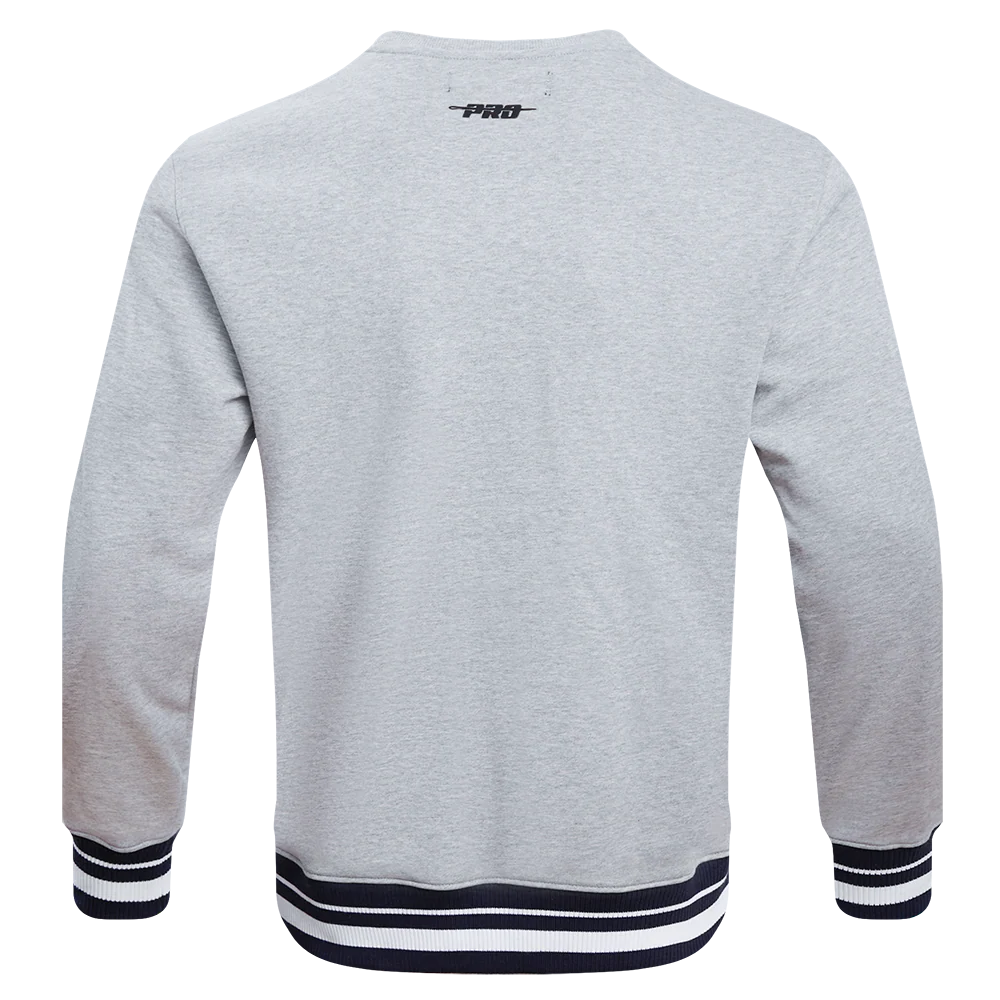 UNIVERSITY OF MICHIGAN CLASSIC MEN'S STACKED LOGO CREWNECK (HEATHER GREY/MIDNIGHT NAVY) - Image 3