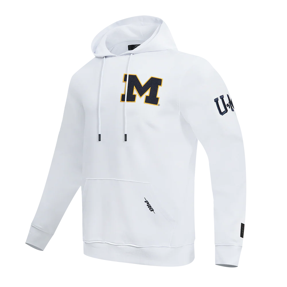 UNIVERSITY OF MICHIGAN CLASSIC MEN'S PO HOODIE (WHITE) - Image 2