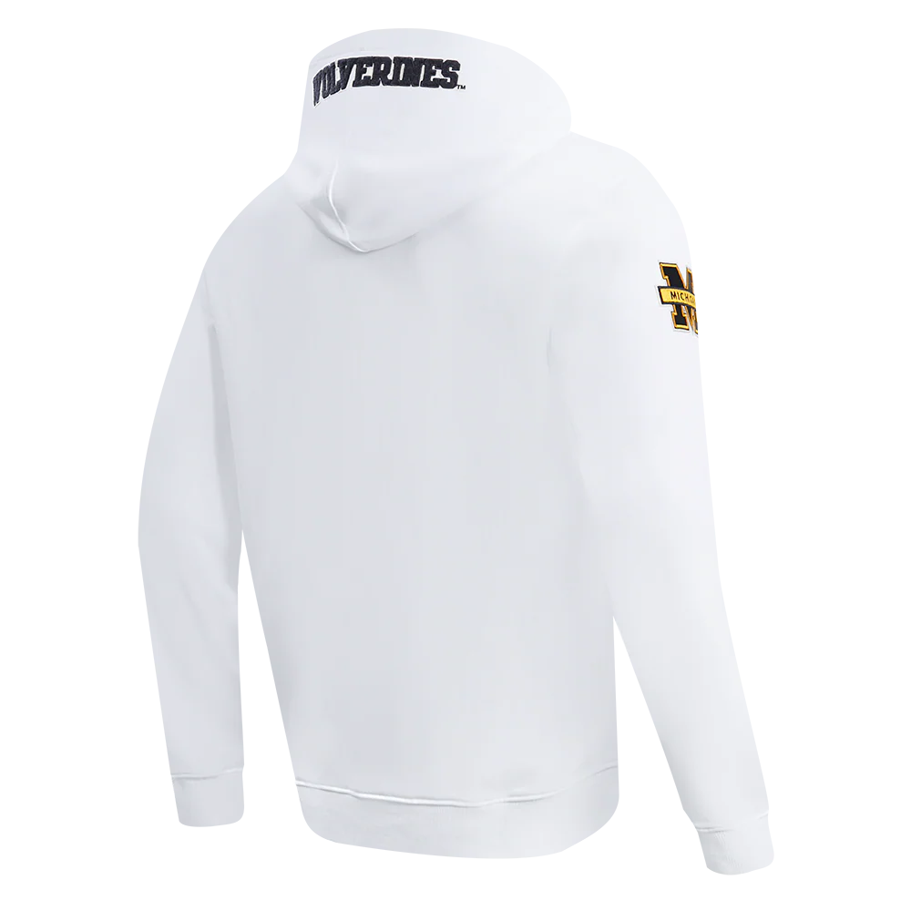 UNIVERSITY OF MICHIGAN CLASSIC MEN'S PO HOODIE (WHITE) - Image 3
