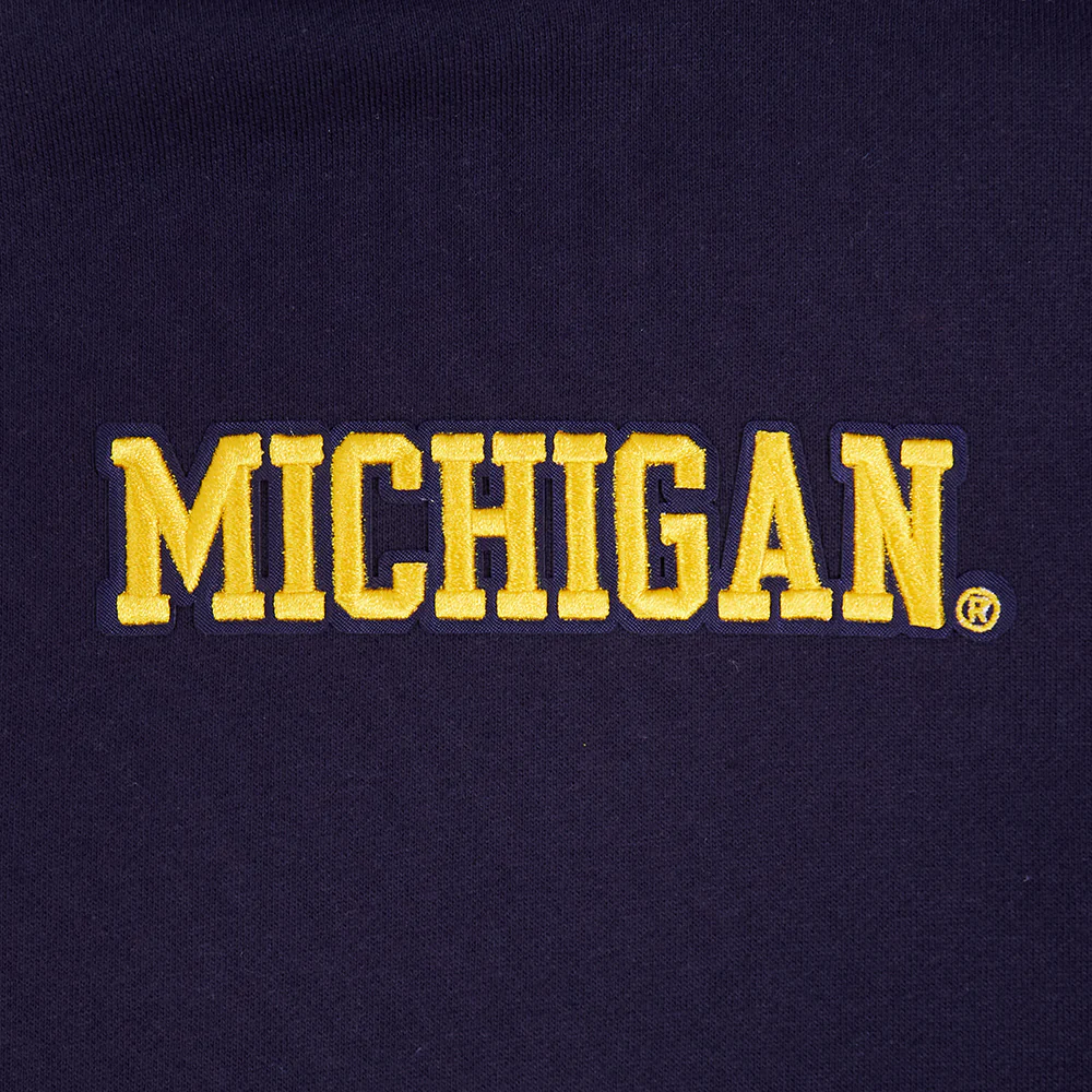 UNIVERSITY OF MICHIGAN WINGSPAN MEN'S DROP SHOULDER FLC PO HOODI (MIDNIGHT NAVY) - Image 6