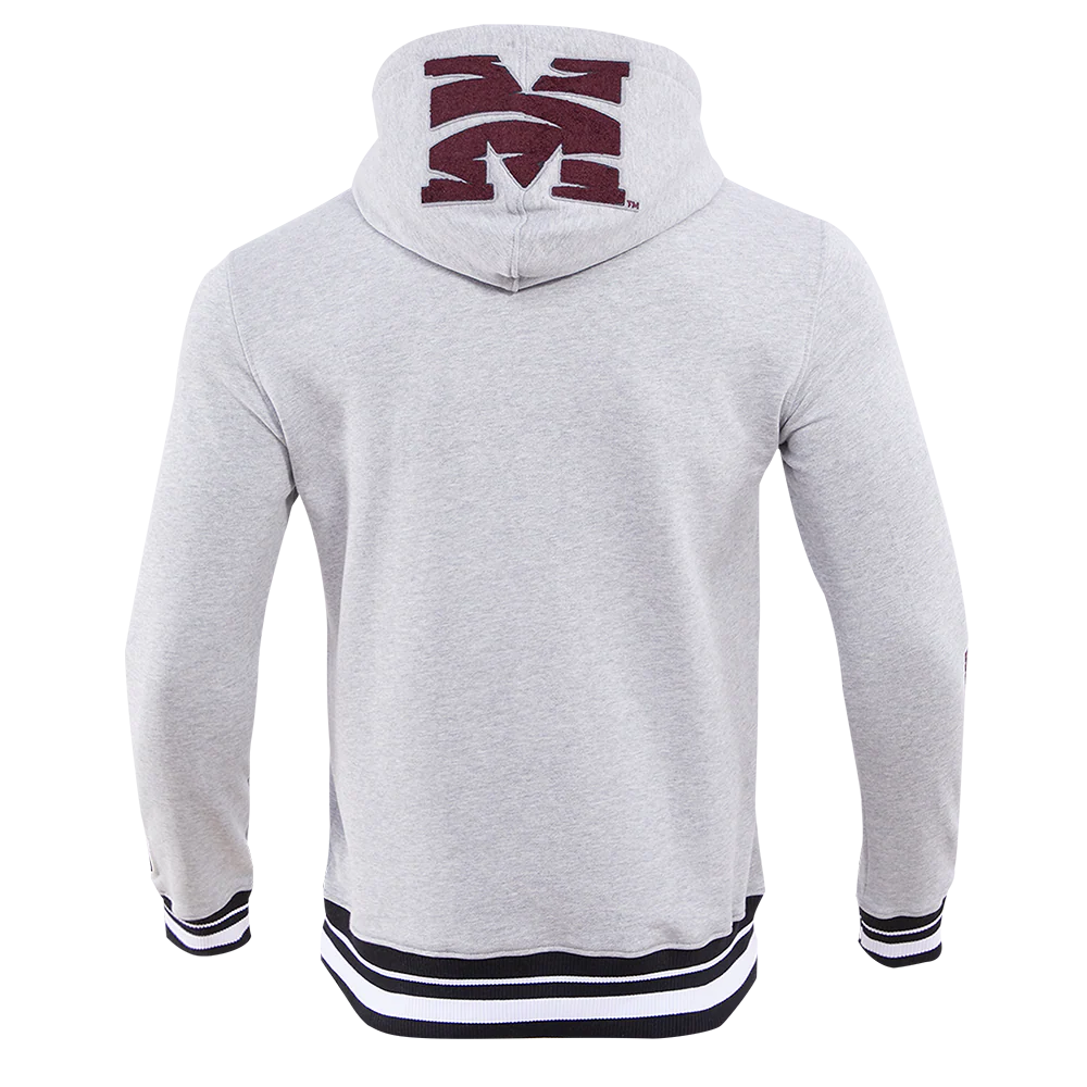 MOREHOUSE COLLEGE CLASSIC MEN'S STACKED LOGO PULLOVER HOODIE (HEATHER GRAY/BLACK) - Image 11