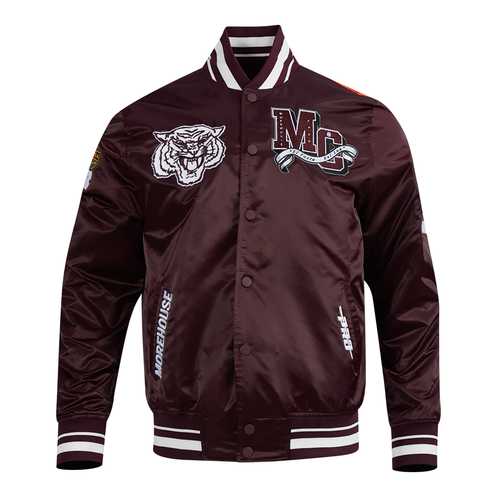 MOREHOUSE COLLEGE HBCU X NBA ALL STAR 2025 MEN'S SUBLIMATED SATIN JACKET (WINE) - Image 3