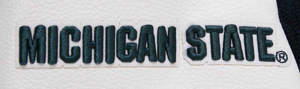 MICHIGAN STATE UNIVERSITY CLASSIC RIB WOOL MEN'S VARSITY JACKET (HEATHER GREY/WHITE) - Image 8