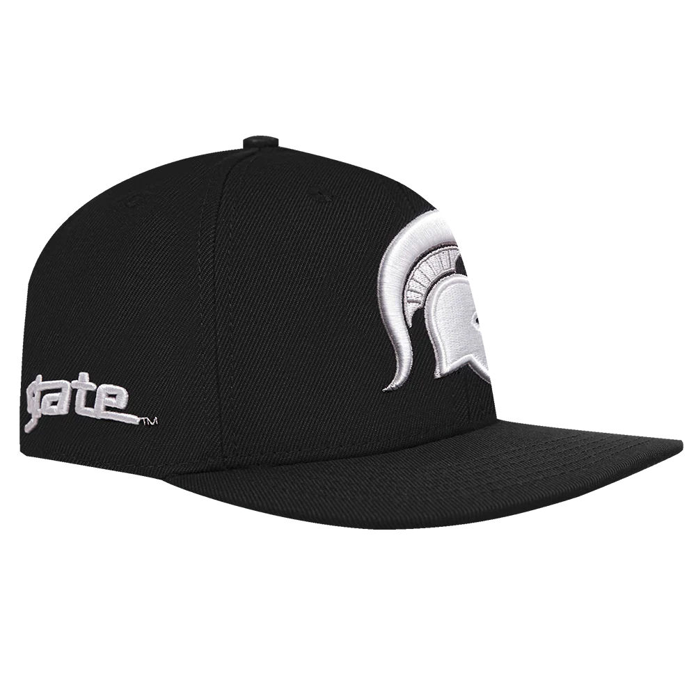 MICHIGAN STATE UNIVERSITY CLASSIC UNISEX PRIMARY LOGO WOOL SNAPBACK (BLACK) - Image 2