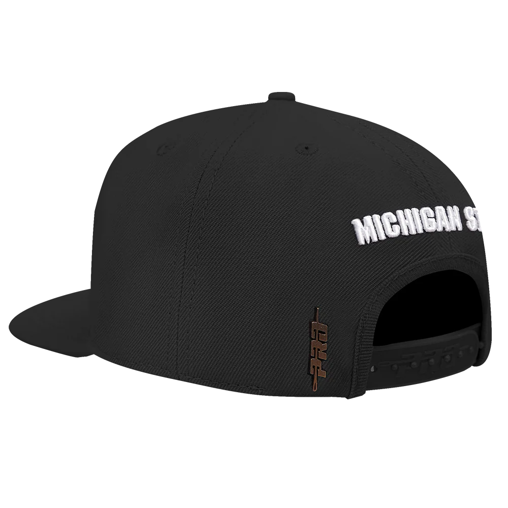 MICHIGAN STATE UNIVERSITY CLASSIC UNISEX PRIMARY LOGO WOOL SNAPBACK (BLACK) - Image 4