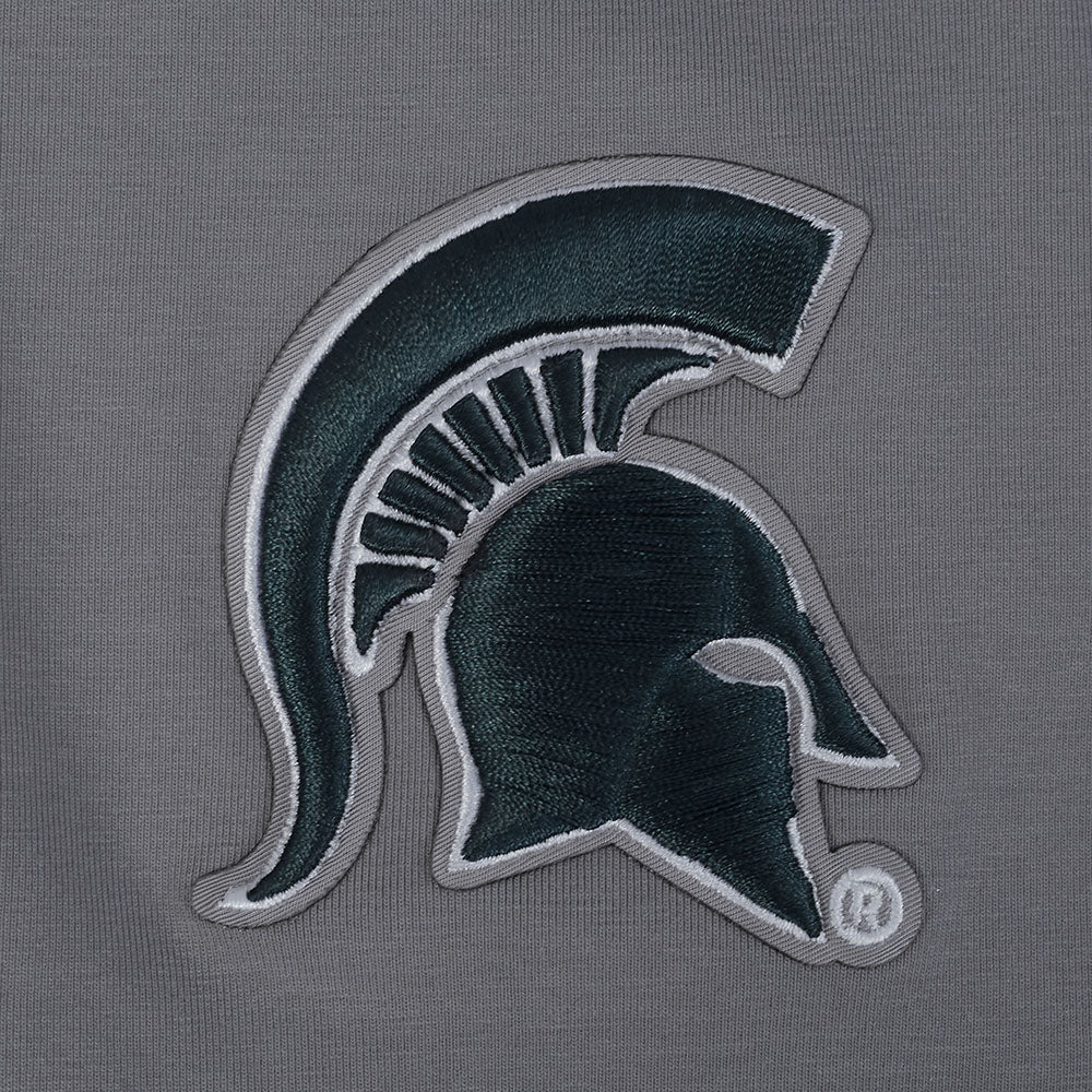 MICHIGAN STATE UNIVERSITY CLASSIC WOMEN'S SINGLE JERSEY BOXY TEE (GRAY) - Image 5