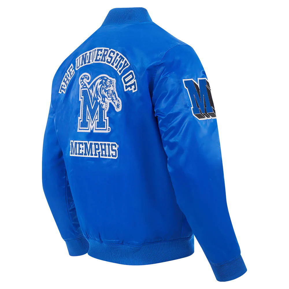 UNIVERSITY OF MEMPHIS CLASSIC SATIN JACKET (ROYAL BLUE) - Image 4