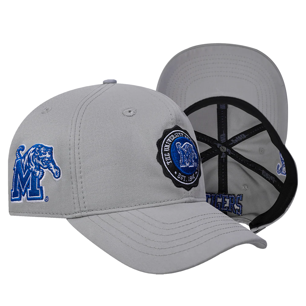 COLLEGE UNIVERSITY OF MEMPHIS CREST EMBLEM MEN'S DAD HAT (GRAY) - Image 7