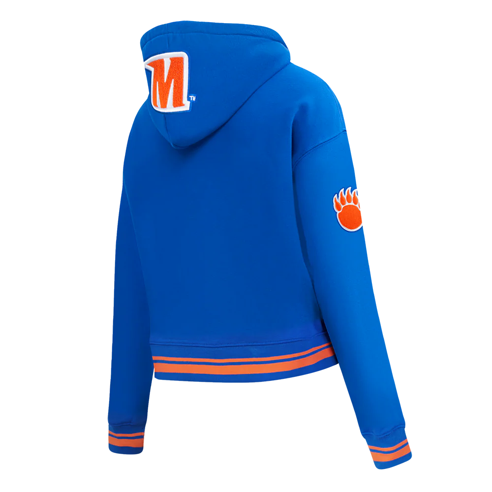 COLLEGE MORGAN STATE UNIVERSITY CLASSIC WOMEN'S RIB FLC CROPPED PO HOODIE (ROYAL/ORANGE/ROYAL) - Image 4