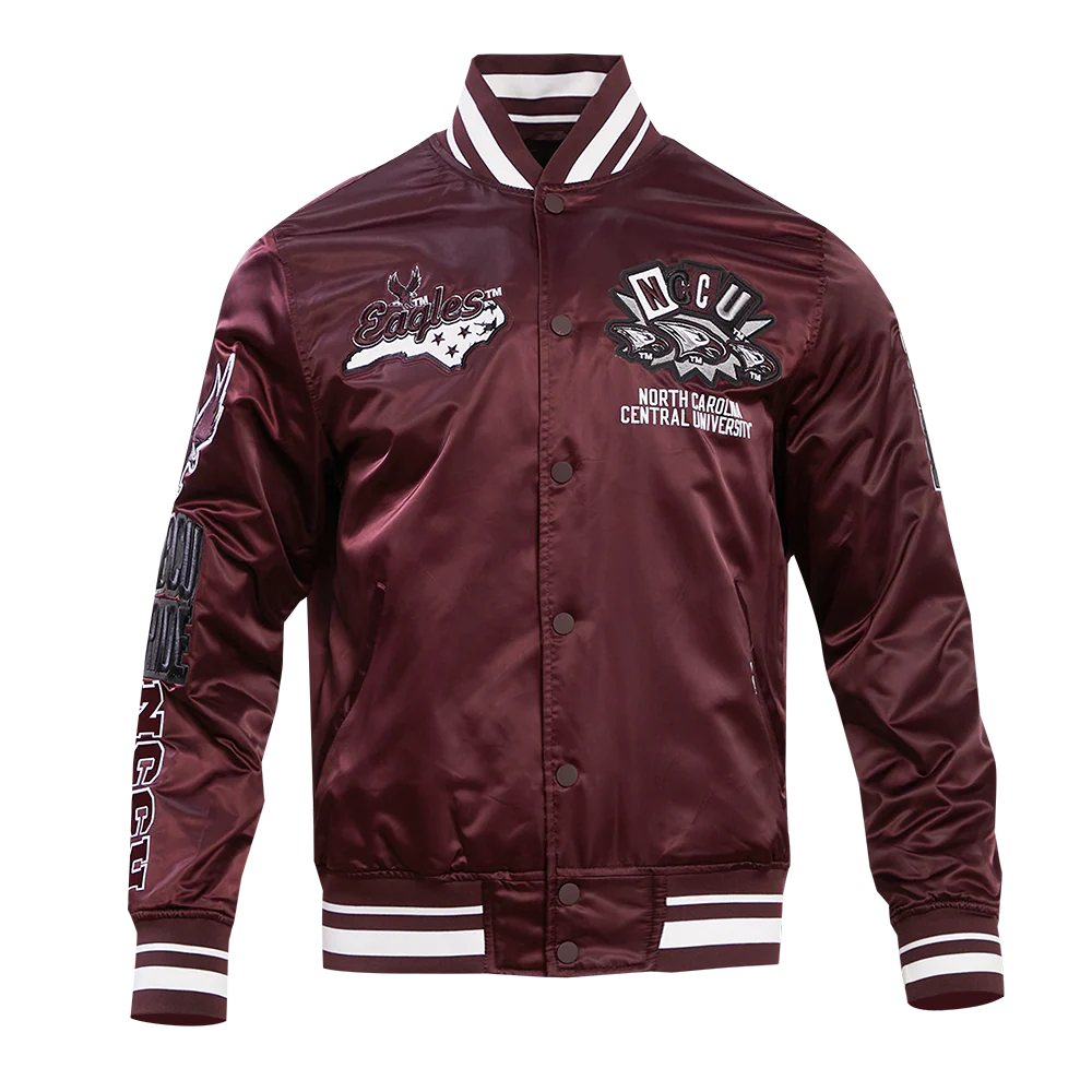 NORTH CAROLINA CENTRAL UNIVERSITY HOMECOMING RIB MEN'S SATIN JACKE (WINE)