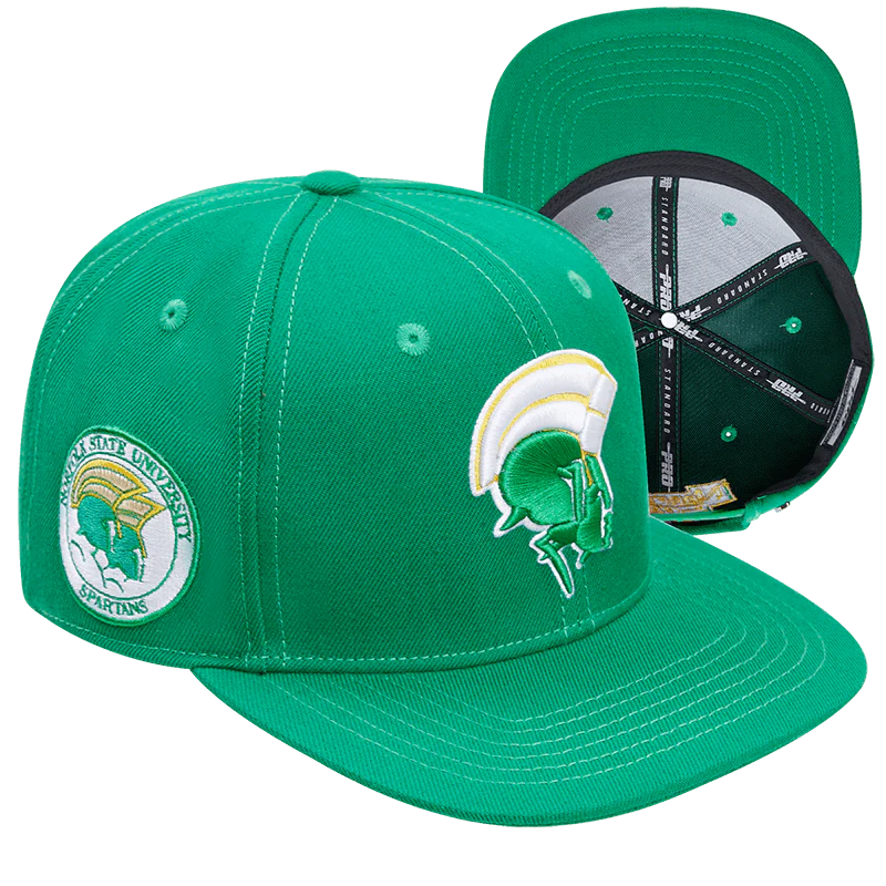 NORFOLK STATE UNIVERSITY CLASSIC UNISEX WOOL SNAPBACK HAT (KELLY GREEN) - Image 6
