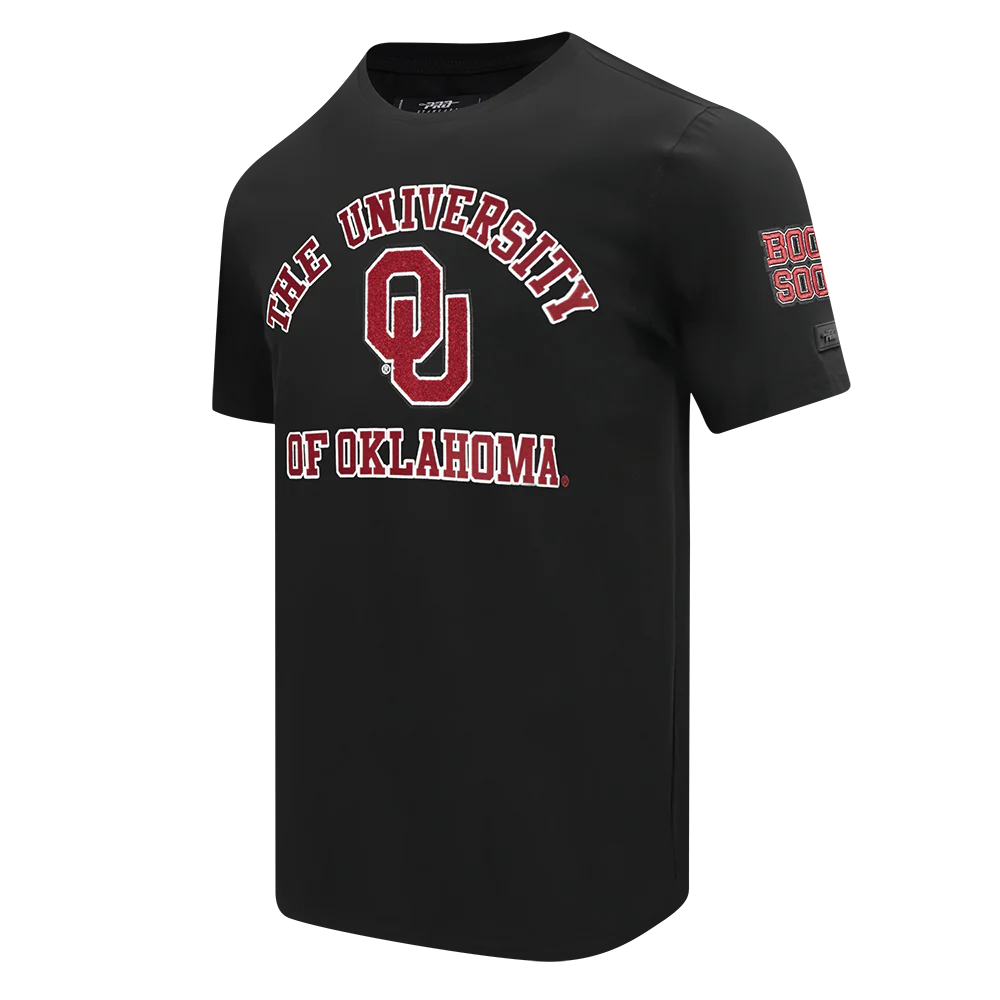 UNIVERSITY OF OKLAHOMA CLASSIC MEN'S STACKED LOGO TEE (BLACK) - Image 2