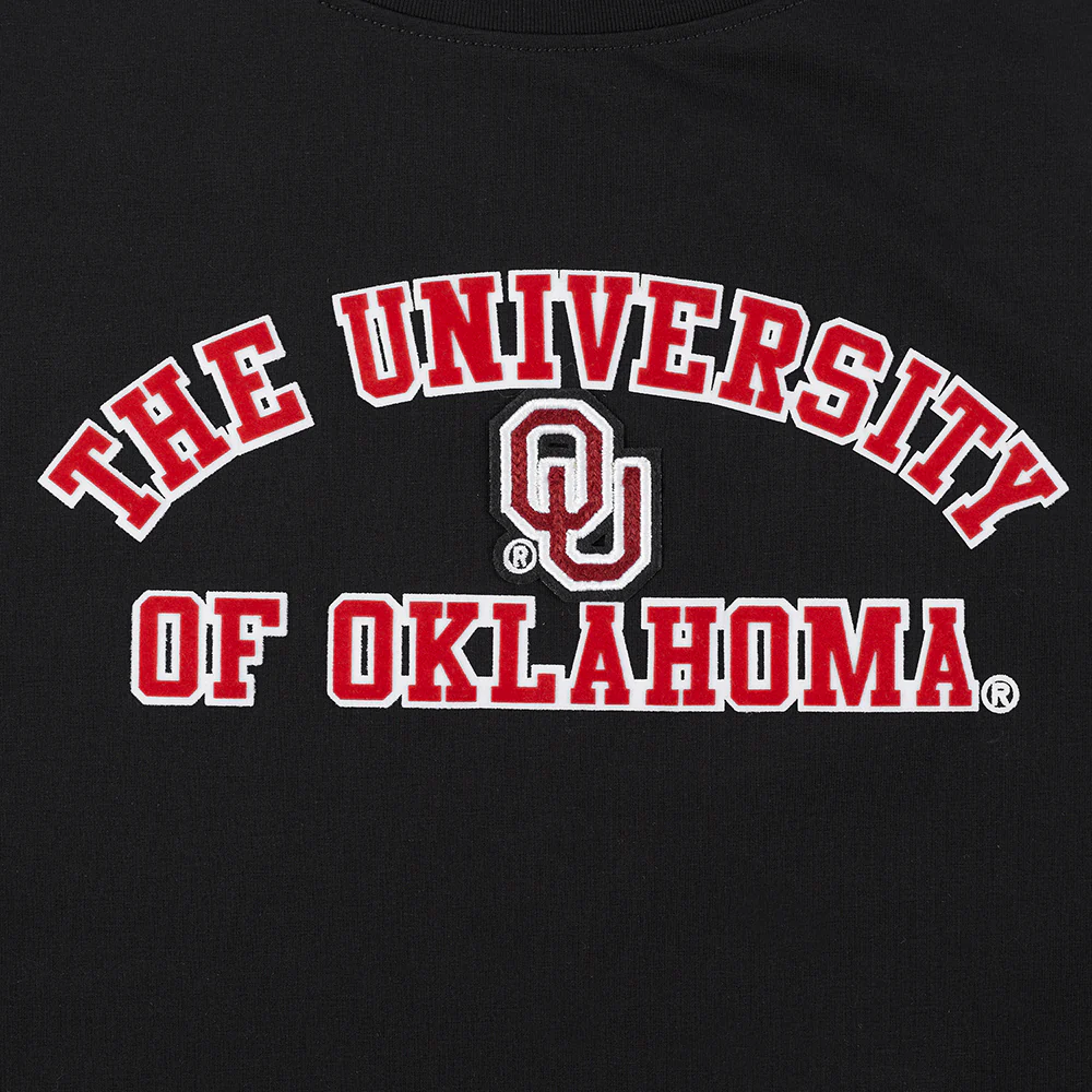 THE UNIVERSITY OF OKLAHOMA CLASSIC WOMEN'S SINGLE JERSEY BOXY TEE (BLACK) - Image 7