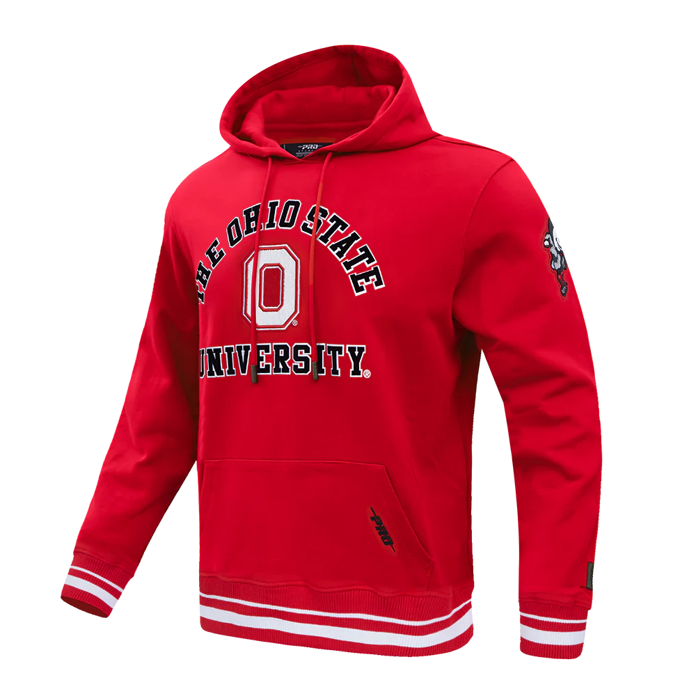 OHIO STATE UNIVERSITY CLASSIC MEN'S PULLOVER HOODIE (RED) - Image 2