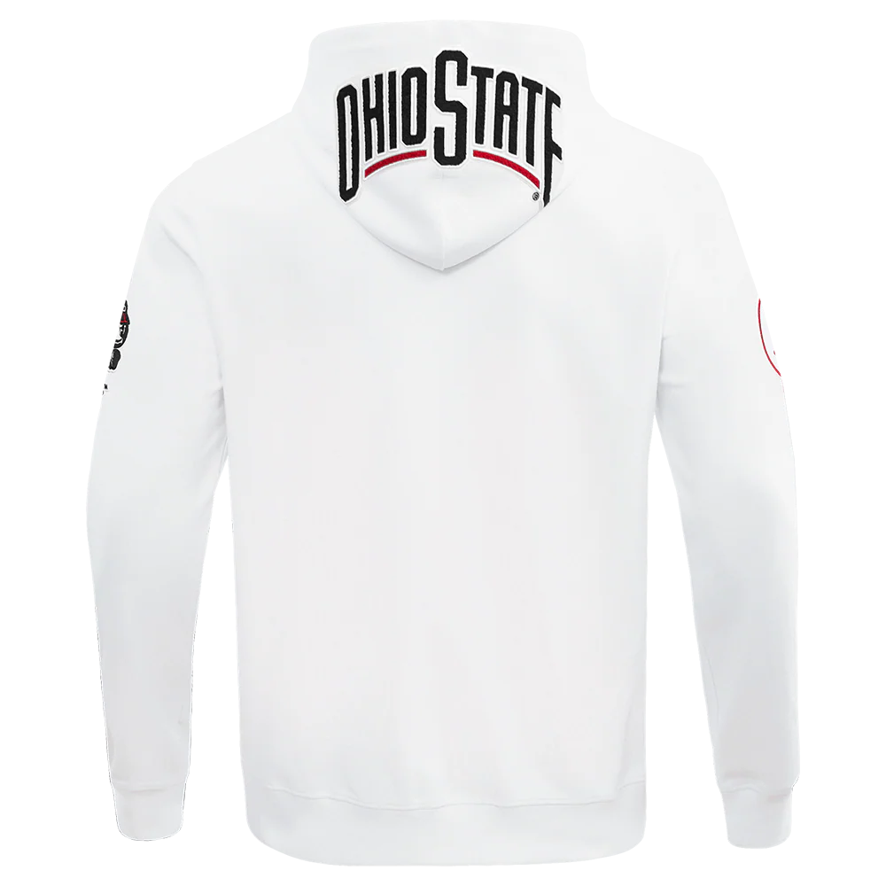OHIO STATE UNIVERSITY CLASSIC MEN'S FULL ZIP PULLOVER HOODIE (WHITE) - Image 4