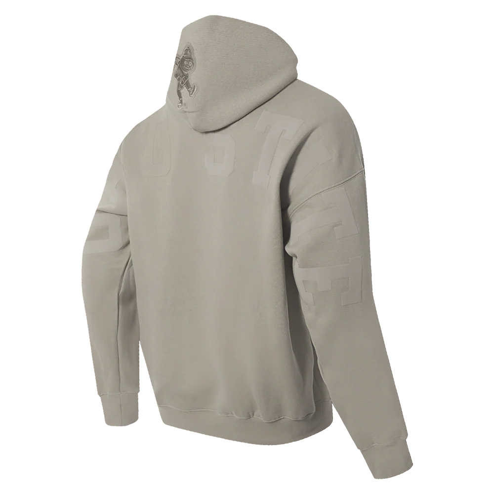 COLLEGE OHIO STATE UNIVERSITY WINGSPAN MEN'S DROP SHOULDER FLC PO HOODIE (TAUPE) - Image 4