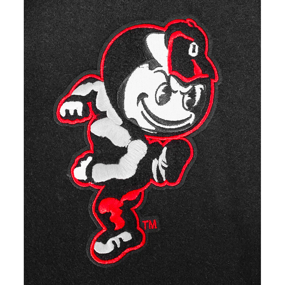 OHIO STATE UNIVERSITY CLASSIC MEN'S WOOL VARSITY JACKET (BLACK/WHITE) - Image 10