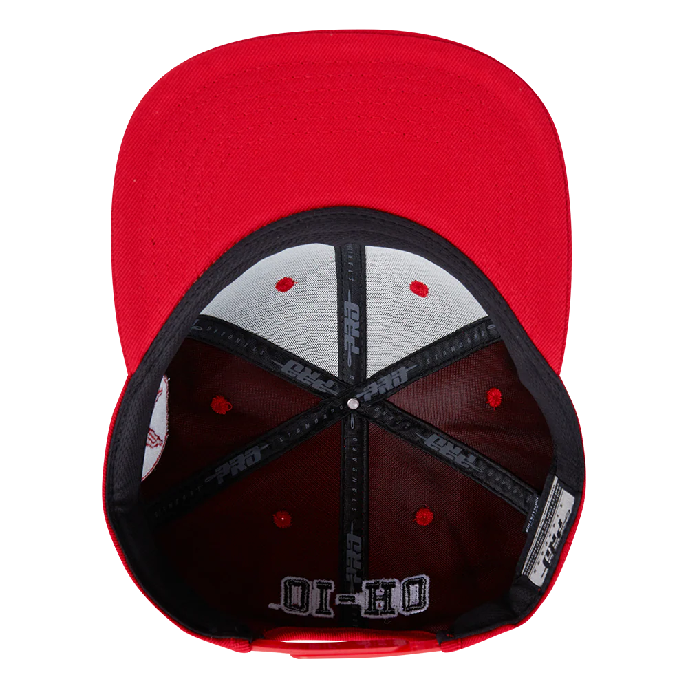 OHIO STATE UNIVERSITY CLASSIC MEN'S WOOL SNAPBACK HAT (RED) - Image 7