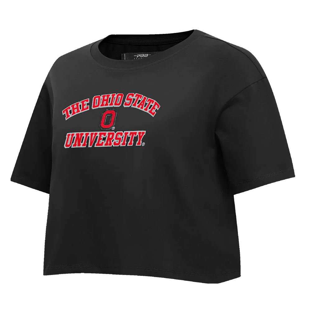OHIO STATE UNIVERSITY CLASSIC WOMEN'S BOXY TEE (BLACK) - Image 2
