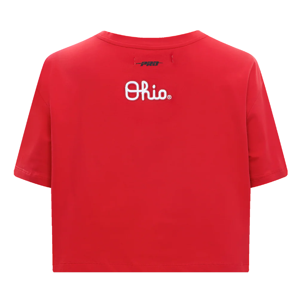 OHIO STATE UNIVERSITY CLASSIC WOMEN'S BOXY TEE (RED) - Image 4