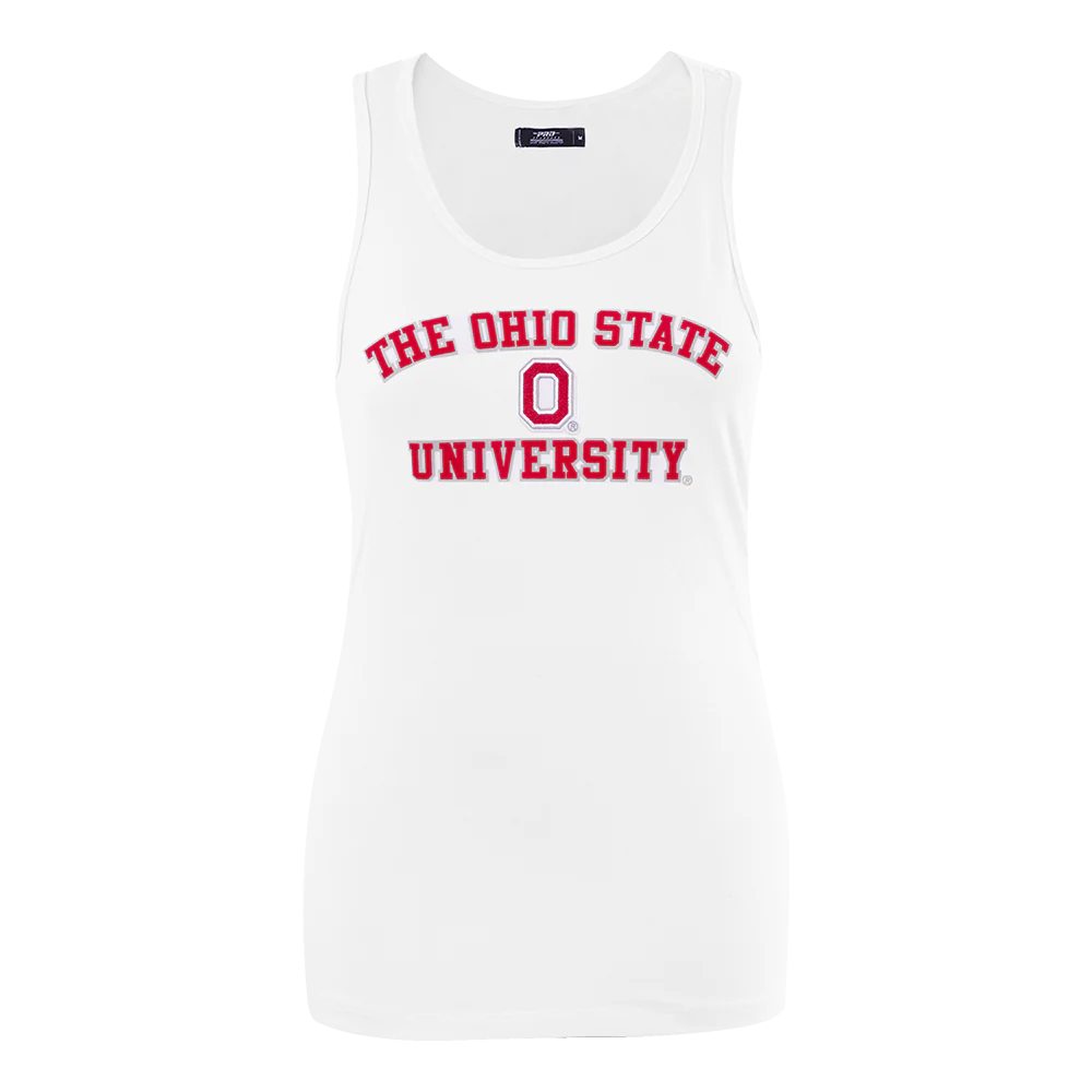 OHIO STATE UNIVERSITY CLASSIC WOMEN'S RELAXED FIT RACERBACK (WHITE)
