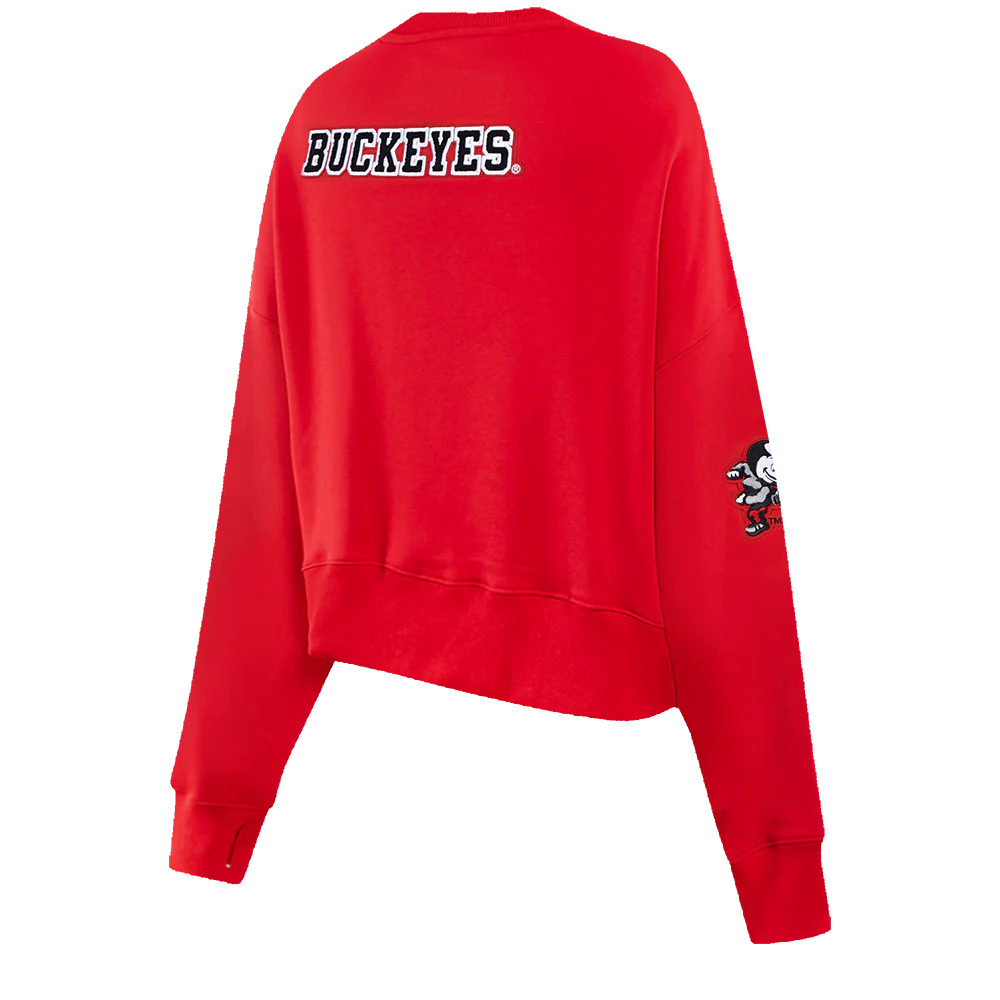 OHIO STATE UNIVERSITY CLASSIC WOMEN'S CREWNECK (RED) - Image 3