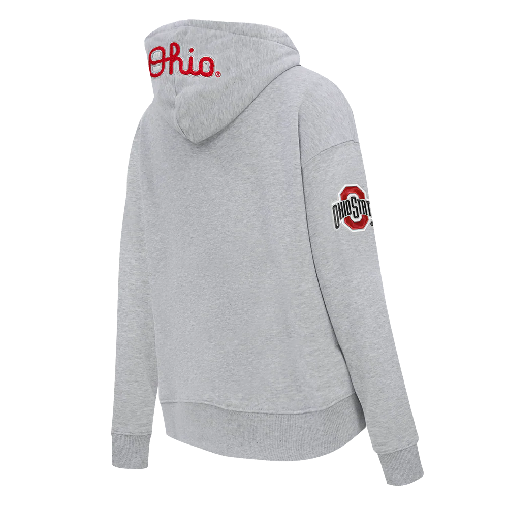 OHIO STATE UNIVERSITY CLASSIC WOMEN'S PULLOVER HOODIE (HEATHER GREY) - Image 3