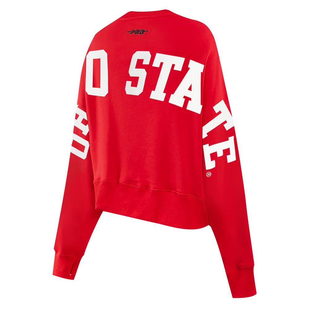 COLLEGE OHIO STATE UNIVERSITY WINGSPAN WOMEN'S FLC CREWNECK (Red) - Image 2