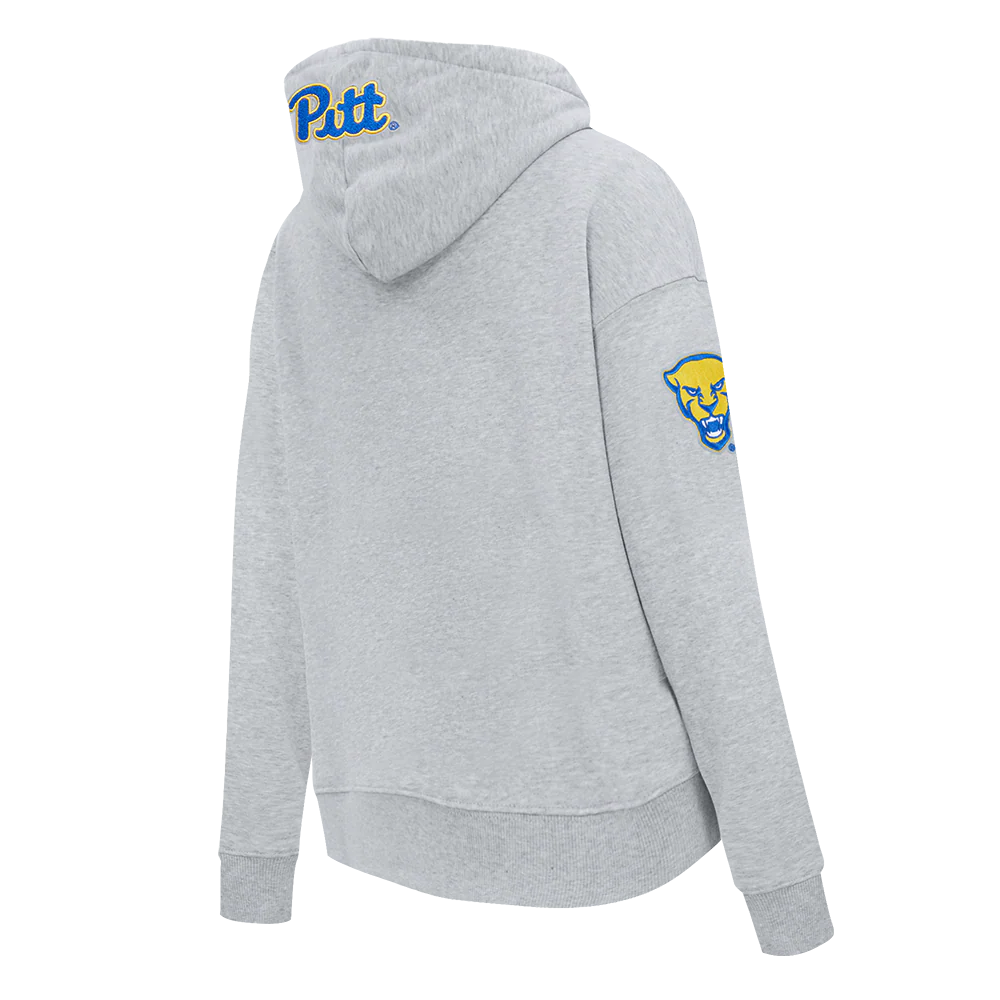 COLLEGE UNIVERSITY OF PITTSBURGH CLASSIC WOMEN'S FLC PO HOODIE (HEATHER GREY) - Image 4