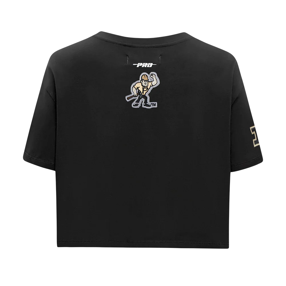 PURDUE UNIVERSITY CLASSIC SINGLE JERSEY BOXY TEE (BLACK) - Image 3