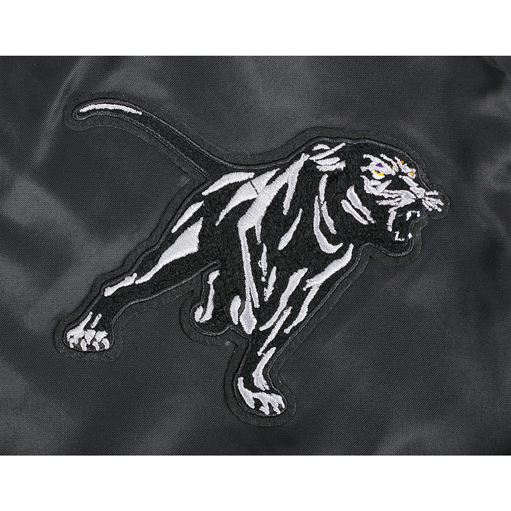 COLLEGE PRAIRIE VIEW A&M UNIVERSITY CLASSIC WOMEN'S RIB SATIN JACKET (BLACK/PURPLE) - Image 8