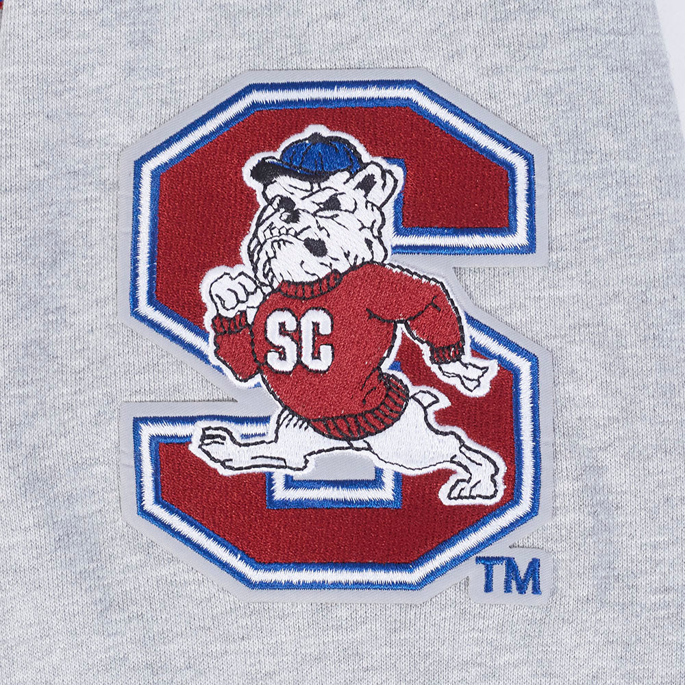 SOUTH CAROLINA STATE UNIVERSITY CLASSIC MEN'S STACKED LOGO PO (HEATHER GREY/DODGER BLUE) - Image 6