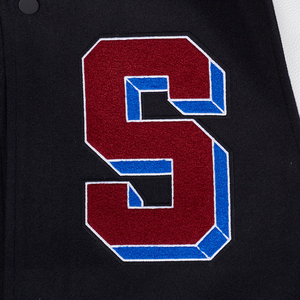SOUTH CAROLINA STATE UNIVERSITY CLASSIC RIB WOOL VARSITY JAC (BLACK/WHITE M60030) - Image 5
