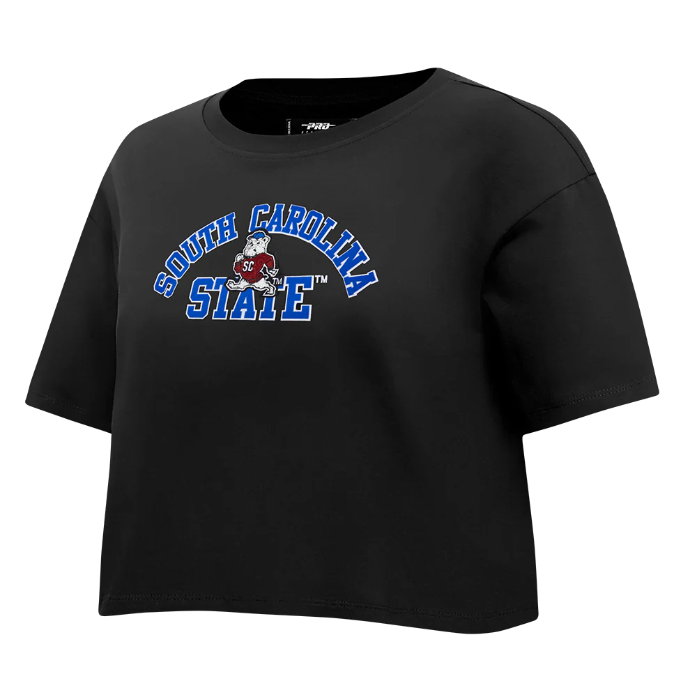 SOUTH CAROLINA STATE UNIVERSITY CLASSIC SINGLE JERSEY BOXY TEE (BLACK) - Image 2