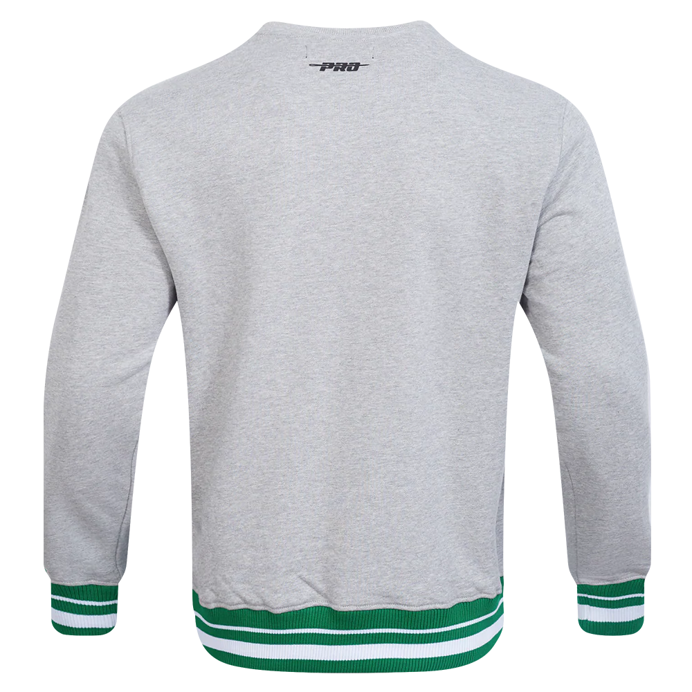 UNIVERSITY OF SOUTH FLORIDA CLASSIC MEN'S STACKED LOGO CREWNECK (HEATHER GREY/GREEN) - Image 4