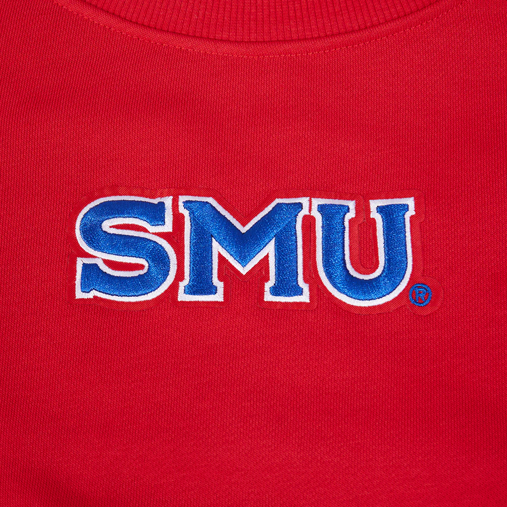 COLLEGE SOUTHERN METHODIST UNIVERSITY WINGSPAN WOMEN'S FLC CREWNECK (RED) - Image 6
