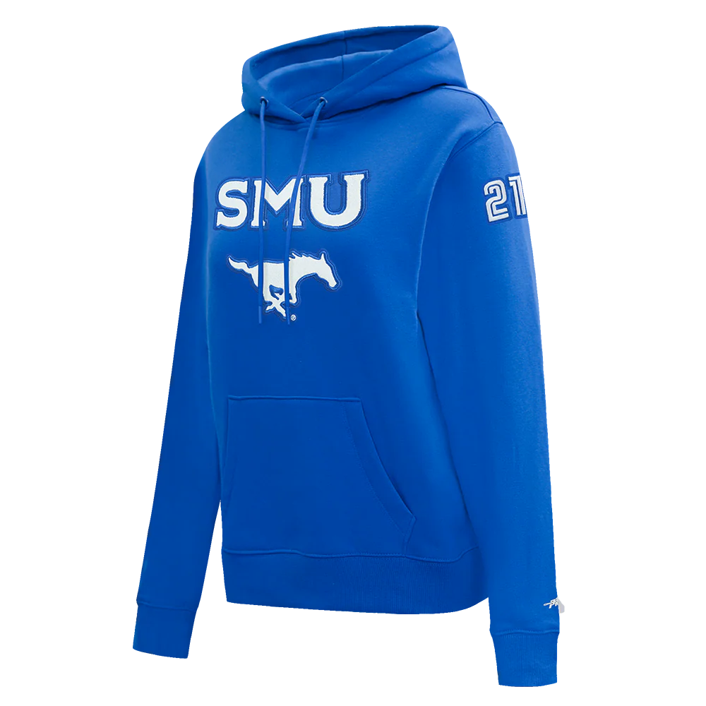 COLLEGE SOUTHERN METHODIST UNIVERSITY CLASSIC WOMEN'S FLC CREWNECK (ROYAL BLUE) - Image 3