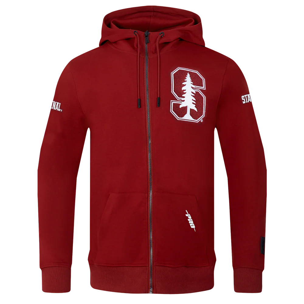STANFORD UNIVERSITY CLASSIC DOUBLE KNIT FULL ZIP PULLOVER HOODIE (CARDINAL RED)