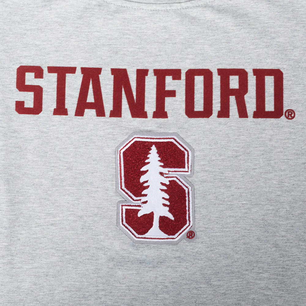 STANFORD UNIVERSITY CLASSIC WOMEN'S SINGLE JERSEY BOXY TEE (HEATHER GREY) - Image 5