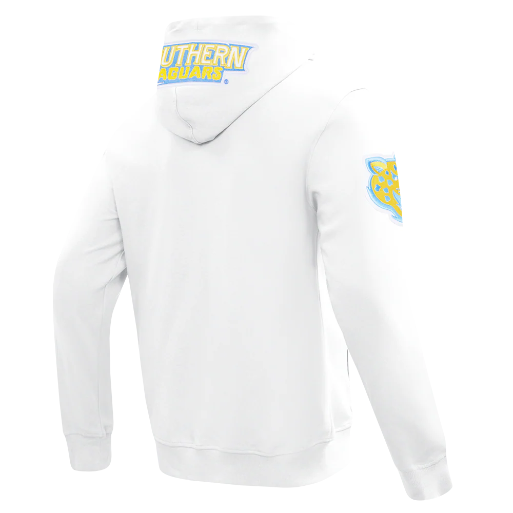 SOUTHERN UNIVERSITY CLASSIC MEN'S FULL ZIP PULLOVER HOODIE (WHITE) - Image 4